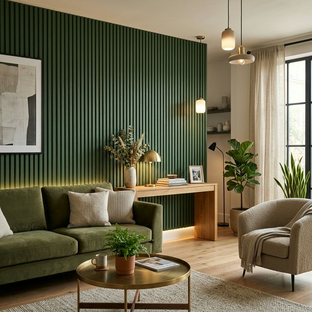 Beautiful wall panels in a living room